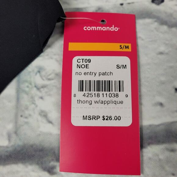 NWT Commando No Entry Applique Thong size S/M - Picture 5 of 7